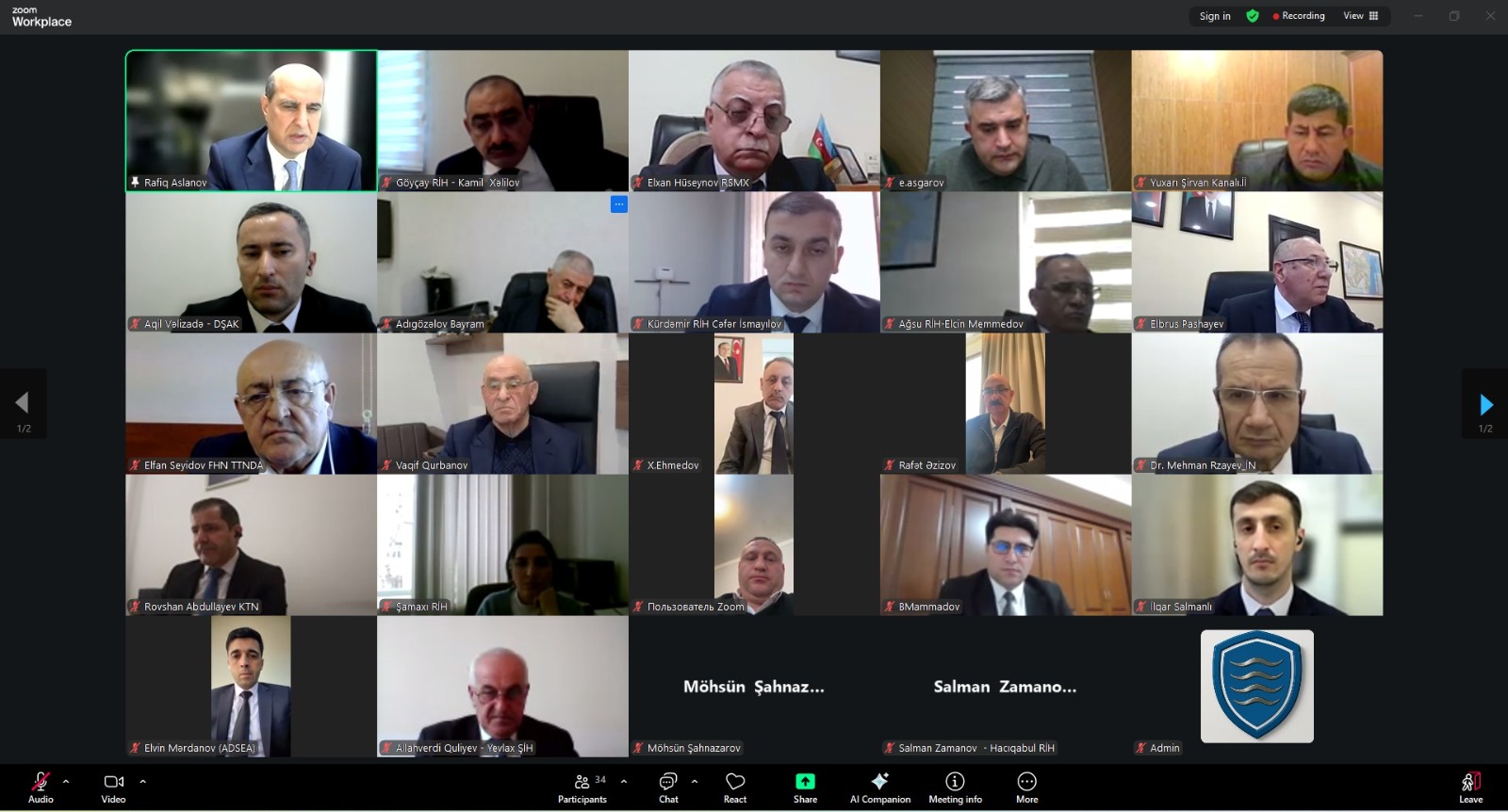 Şirvan suvarma kanalının yenidən qurulması üzrə “İşçi qrupu”nun növbəti onlayn iclası keçirildi